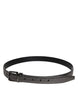 Dolce & Gabbana Black Leather Classic Metal Logo Buckle Belt