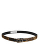Dolce & Gabbana Multicolor Jacquard Leather Logo Buckle Belt