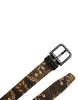 Dolce & Gabbana Multicolor Jacquard Leather Logo Buckle Belt