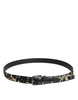 Dolce & Gabbana Multicolor Jacquard Leather Logo Buckle Belt