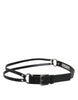 Dolce & Gabbana Black Leather Classic Metal Logo Buckle Belt
