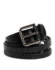 Dolce & Gabbana Black Exotic Leather Metal Logo Buckle Belt