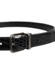 Dolce & Gabbana Black Exotic Leather Metal Logo Buckle Belt