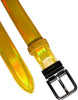 Dolce & Gabbana Metallic Yellow Leather Metal Logo Buckle Belt
