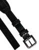Dolce & Gabbana Black Leather Classic Metal Logo Buckle Belt