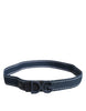 Dolce & Gabbana Blue White Cotton DG Logo Metal Buckle Belt