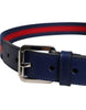 Dolce & Gabbana Blue Cotton Leather Printed Metal Buckle Belt