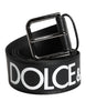 Dolce & Gabbana Black Leather Classic Metal Logo Buckle Belt
