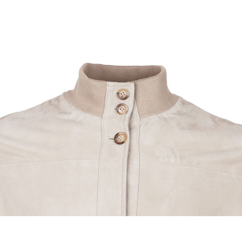 Emilio Romanelli Beige Calfskin Men Jacket