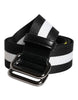 Dolce & Gabbana Black Yellow Logo Striped Metal Buckle Belt