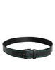 Dolce & Gabbana Green Black Classic Metal Logo Buckle Belt