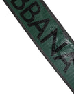 Dolce & Gabbana Green Black Classic Metal Logo Buckle Belt