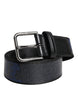Dolce & Gabbana Black Blue Polyester Printed Metal Buckle Belt
