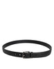 Dolce & Gabbana Black Calf Leather Classic Metal Buckle Belt