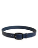 Dolce & Gabbana Blue Calf Leather Classic Metal Buckle Belt