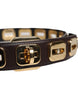 Dolce & Gabbana Dark Brown Leather Gold Rotating Buckle Belt