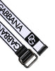 Dolce & Gabbana Black White Logo Printed Metal Buckle Belt