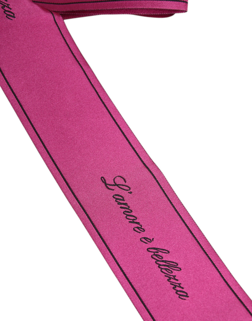 Dolce & Gabbana Pink Waist Ribbon Wide Bow Logo Belt