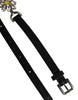 Dolce & Gabbana Black Leather Daisy Crystal Embellish Waist Belt