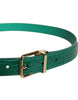 Dolce & Gabbana Green Leather Logo Metal Waist Buckle Belt