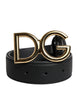 Dolce & Gabbana Black Leather Metal Waist DG Logo Buckle Belt