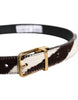 Dolce & Gabbana Black White Pony Leather Waist Buckle Belt