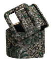 Dolce & Gabbana Multicolor Floral Jacquard Lurex Wide Waist Buckle Belt