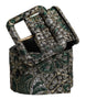 Dolce & Gabbana Multicolor Floral Jacquard Lurex Wide Waist Buckle Belt