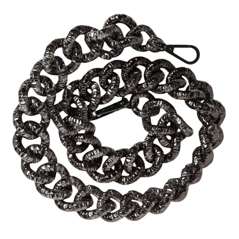 Dolce & Gabbana Black Chain Logo Engraved Bag Shoulder Strap