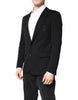 Dolce & Gabbana Black Wool Slim Fit Coat Blazer Jacket Suit