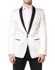 Dolce & Gabbana White Black Single Breasted Coat Blazer Suit