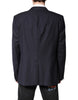 Dolce & Gabbana Black Wool Single Breasted Coat Blazer Suit