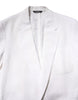 Dolce & Gabbana White Single Breasted Men Coat Blazer Suit