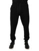 Dolce & Gabbana Black Cotton Mid Waist Jogger Sweatpants Pants