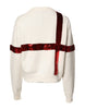 Dolce & Gabbana White Sequined Crew Neck Pullover Sweater