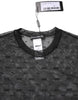 Dolce & Gabbana Black Nylon Sheer Logo Monogram Crew Neck Top