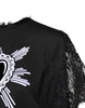 Dolce & Gabbana Black Lace Sheer Sacred Heart Crew Neck Top