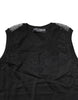 Dolce & Gabbana Black Lace Sheer Crew Neck Sleeveless Top