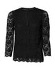 Dolce & Gabbana Black Lace STAFF Crew Neck Long Sleeves Top