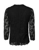 Dolce & Gabbana Black Lace STAFF Crew Neck Long Sleeves Top