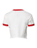 Dolce & Gabbana White Printed Round Neck Cropped Top T-shirt