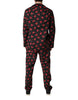 Dolce & Gabbana Black Floral Print Cotton Men Pajama Set Sleepwear