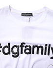 Dolce & Gabbana White #DGFamily Print Cotton Crew Neck T-shirt