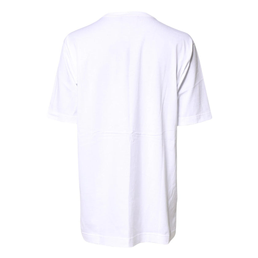 Dolce & Gabbana White #DGFamily Print Cotton Crew Neck T-shirt