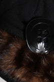 Dolce & Gabbana Black Fur Embellish Knitted Winter Beanie Hat