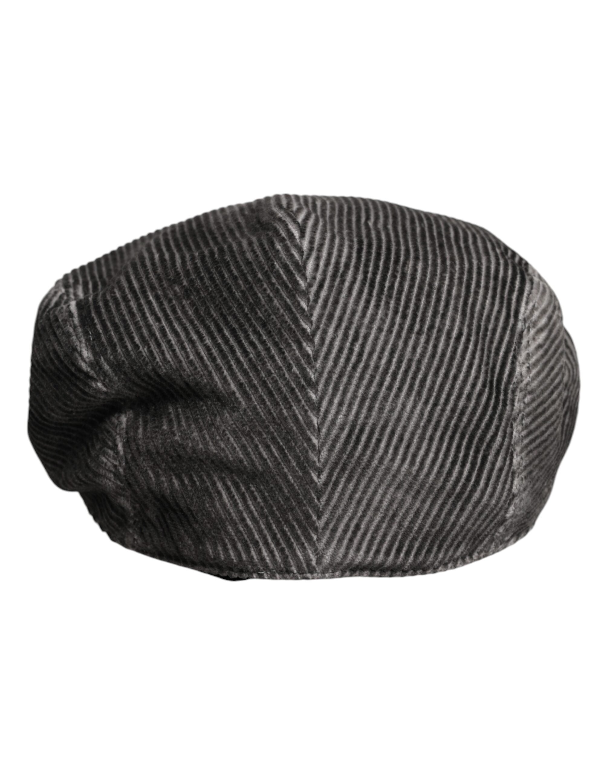 Dolce & Gabbana Gray Cotton Newsboy Capello Cabbie Hat