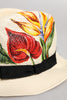 Dolce & Gabbana Beige Floral Print Straw Wide Brim Fedora Hat