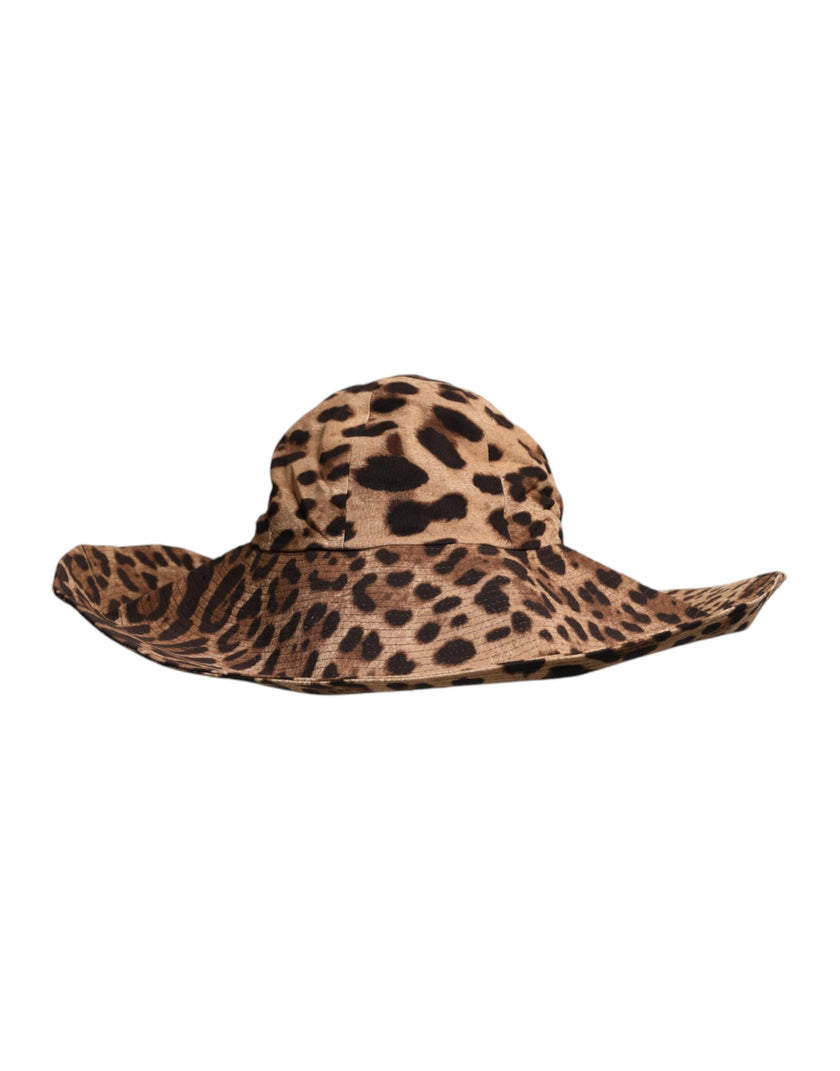 Dolce & Gabbana Brown Leopard Viscose Women Bucket Hat