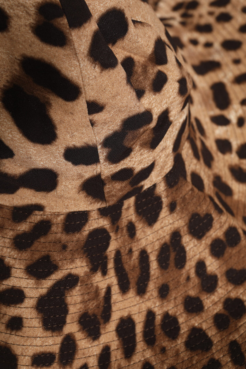 Dolce & Gabbana Brown Leopard Viscose Women Bucket Hat