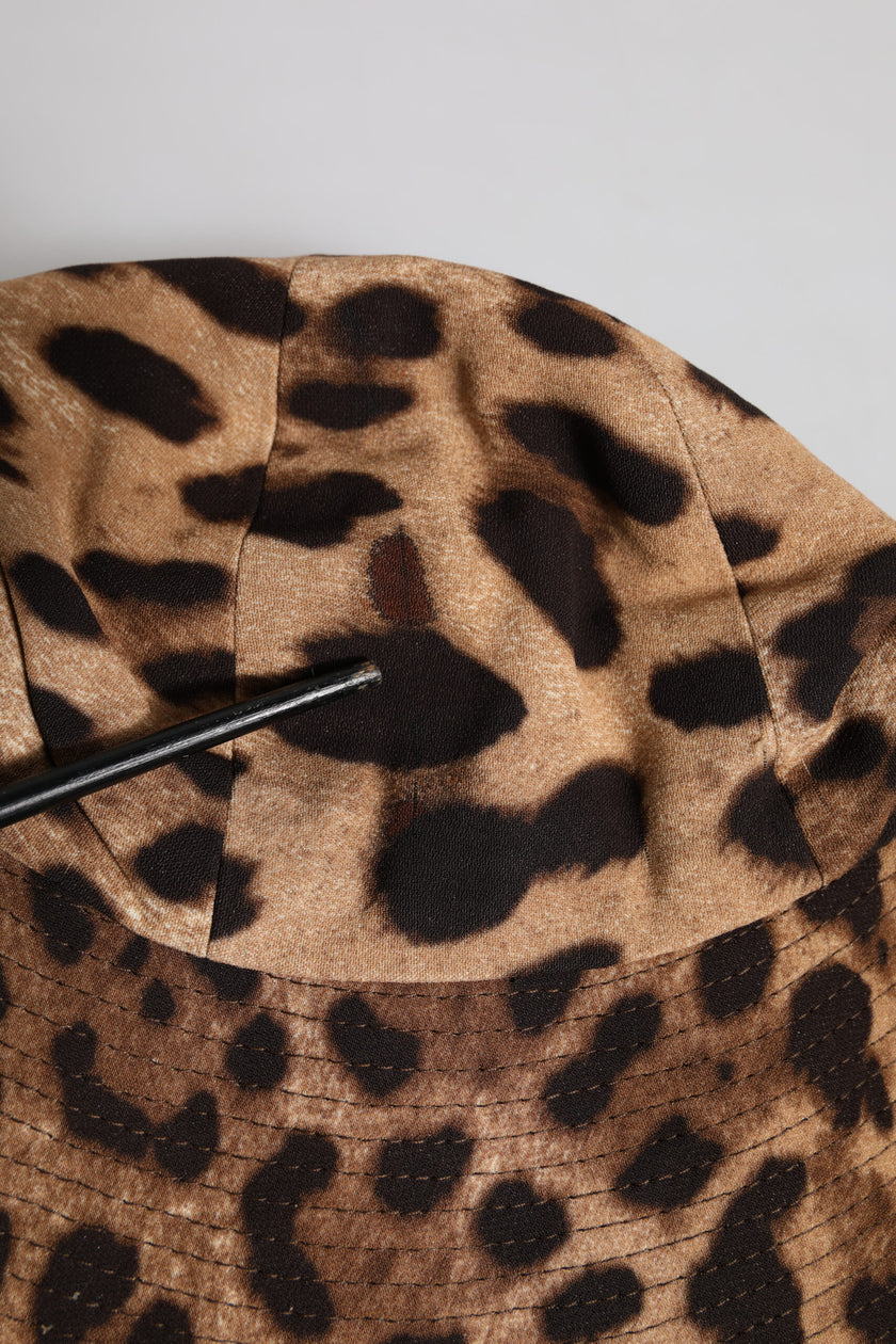 Dolce & Gabbana Brown Leopard Viscose Women Bucket Hat